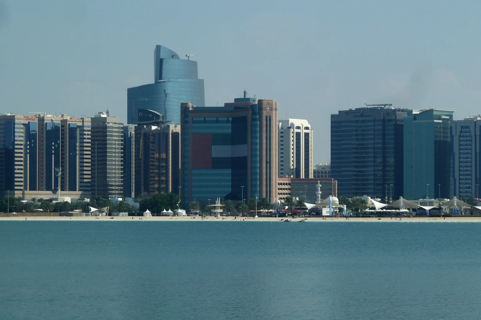Abu Dhabi skyline viewed from the Corniche